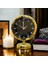 Gold Parlak Metal Ofis Salon Otel Ofis Masa Saati B12 4
