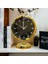 Gold Parlak Metal Ofis Salon Otel Ofis Masa Saati B12 5