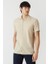 Regular Fit Kısa Kollu Bej Erkek Gömlek GM22Y221158_D07 4