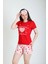 Kırmızı Şort Pijama Takımı + Göz Bandı 1