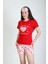 Kırmızı Şort Pijama Takımı + Göz Bandı 3