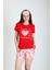 Kırmızı Şort Pijama Takımı + Göz Bandı 5