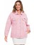 WJ211 Oversize Uzun Pembe Kadın Kot Ceket 3