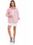 WJ211 Oversize Uzun Pembe Kadın Kot Ceket 5