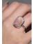 Pembe Opal Oval Model Gümüş Kaplama Ayarlanabilir Doğal Taş Yüzük 2