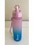 Shop-Set 1000 ml Pipetli ve Süzgeçli Tritan Motivasyonlu Su Matarası Çift Renk Softtouch 3