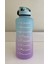 Shop-Set 2000 ml Pipetli ve Süzgeçli Tritan Motivasyonlu Su Matarası Çift Renk Softtouch 2