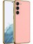 Samsung Galaxy S23 Kılıf Fizyon Lazer Kaplama Silikon Deri Görünümlü Kamera Korumalı Pembe 1