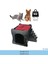 Büyük Kedi Evi Dekoratif Ahşap Dayanıklı 50X35 cm Kedi Yatağı Merdivenli Model 2