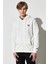 Regular Fit  Pamuk Kapüşonlu Tam Fermuarlı Beyaz Sweatshirt 1