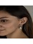 Swarovski Crystal Taşlı Gümüş Beyaz Baget Sallantılı Kadın Küpe 1