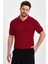 Bordo Erkek Polo Yaka Çizgili Triko T-SHIRT-TRZ19124R04S 2