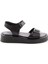 Siyah Leather Kadın Sandalet K05906500503 2