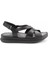 Siyah Leather Kadın Sandalet K05827153003 2