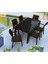 Rattan Camlı Takım 6 Sandalye 90*150 1