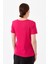 Kadın V Yaka Yakası Dantelli T-Shirt Fuşya 5