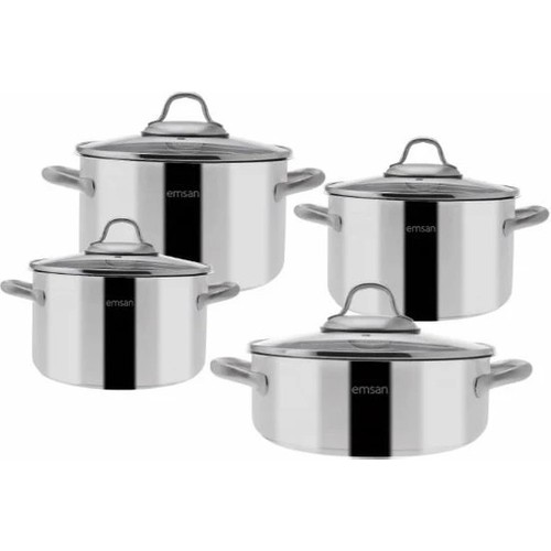 Emsan Steel Force Tencere Seti Inox 8 Prç Fiyatı