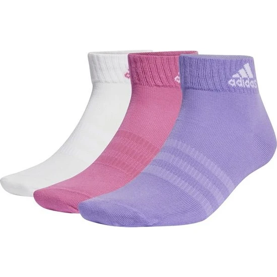 adidas Bilekte Spor Çorap 3 Çift Fuşya-Beyaz-Mor IC1290