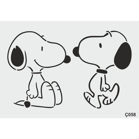 Stencil Tasarım Ç058 Snoopy Stencil- Dekoratif Duvar, Eşya, Fiyatı