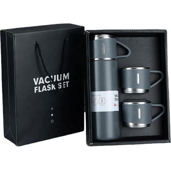 Stainless Steel Vacuum Flask Paslanmaz Çelik Termos Gri 500 Fiyatı