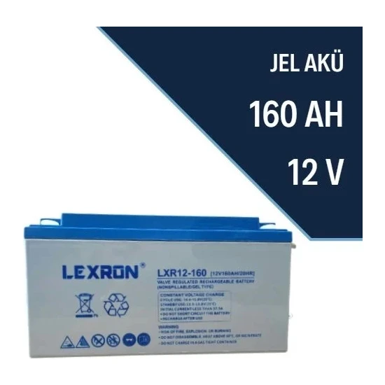 Lexron 12 V Volt 160 Ah Amper Deep Cycle Solar Güneş Jel Akü
