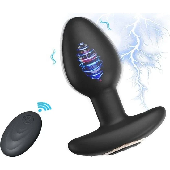 Zaga Oyun Gerb Kablosuz Kumandalı Titreşimli Silikon Anal Butt Plug  Masaj Vibratörü - Küçük