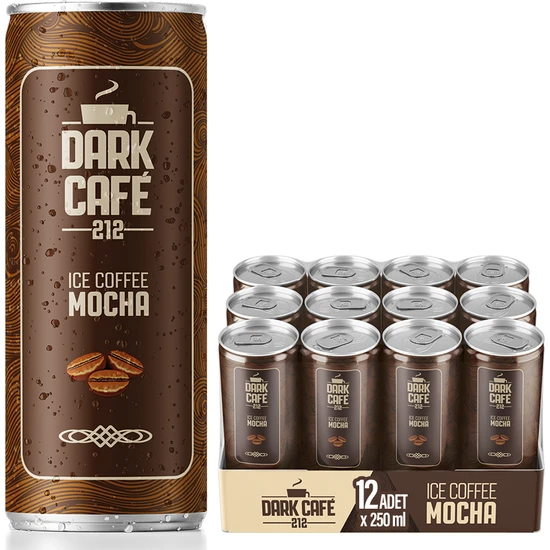 Dark Café 212, Soğuk Kahve, Mocha, 250 ml (12'li Paket, 12 adet x 250 ml)