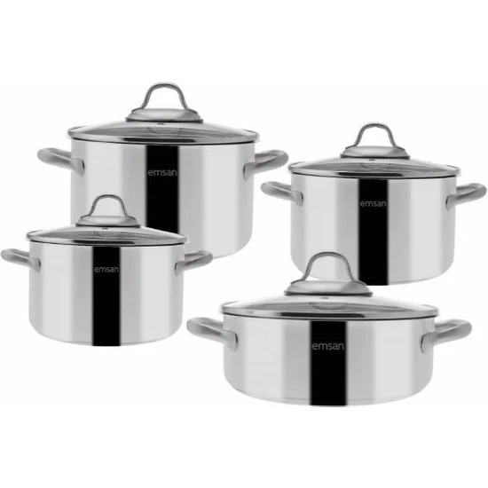 Emsan Steel Force Tencere Seti Inox 8 Prç Fiyatı