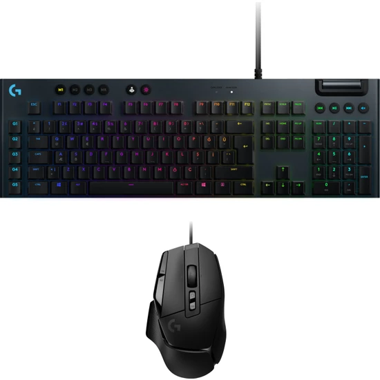 Logitech G G815 Lıghtsync Rgb Mekanik Türkçe Oyuncu Klavyesi ve G502 x Kablolu Hero 25K Oyuncu Mouse Seti Siyah