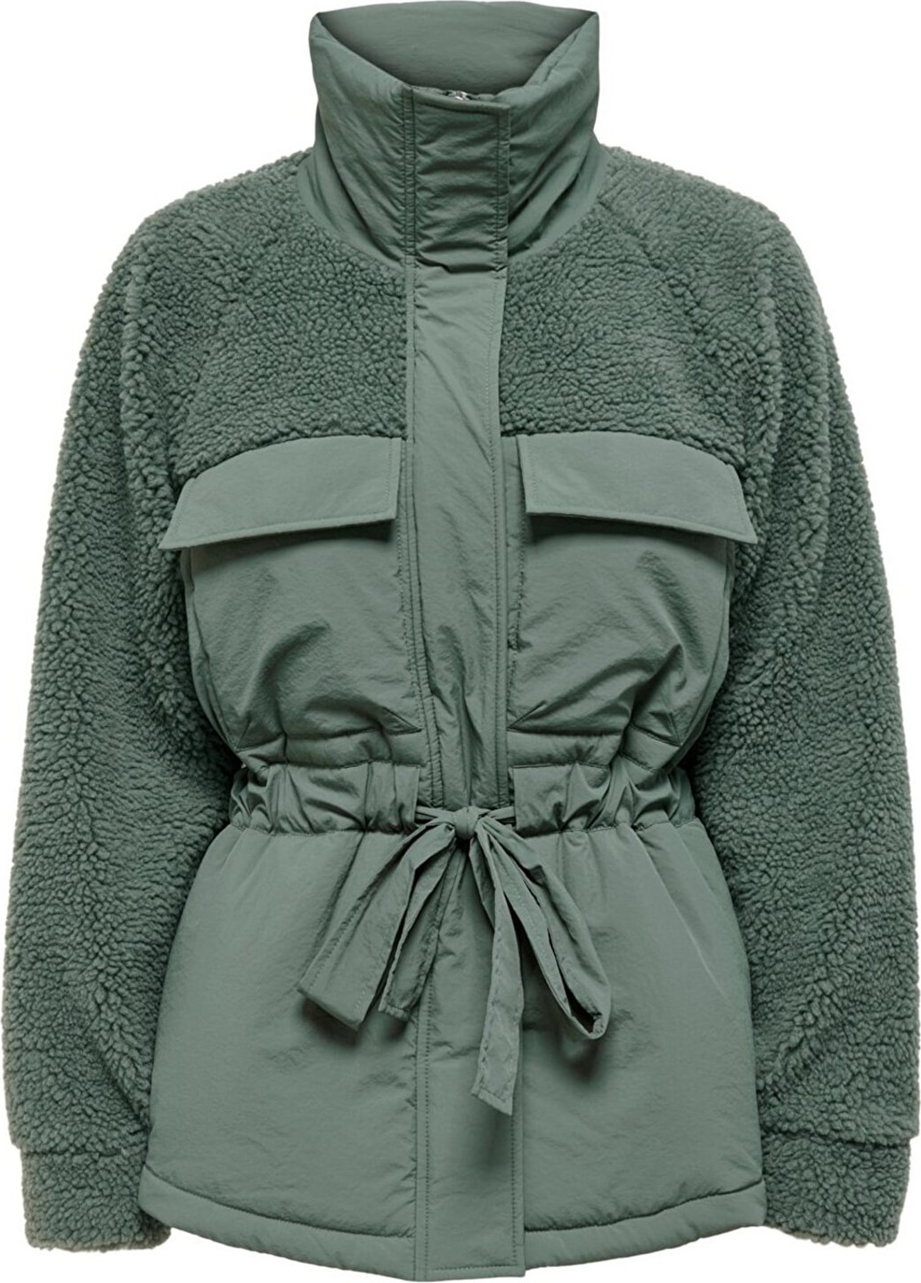 Only Onlarıanna Padded Mıx Teddy Jacket Kadın Krem Renk Uzun Kol Günlük Stil