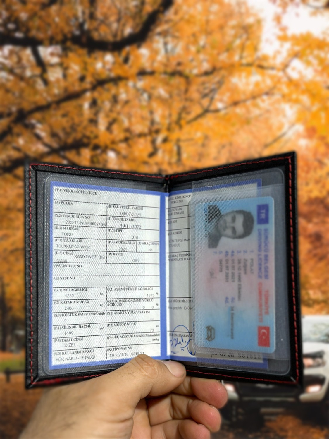Gempo Ruhsat Kabı Oto Ruhsat Kabı Vinleks Deri Dikişli Araç Ruhsat Koruyucu10 görsel 3