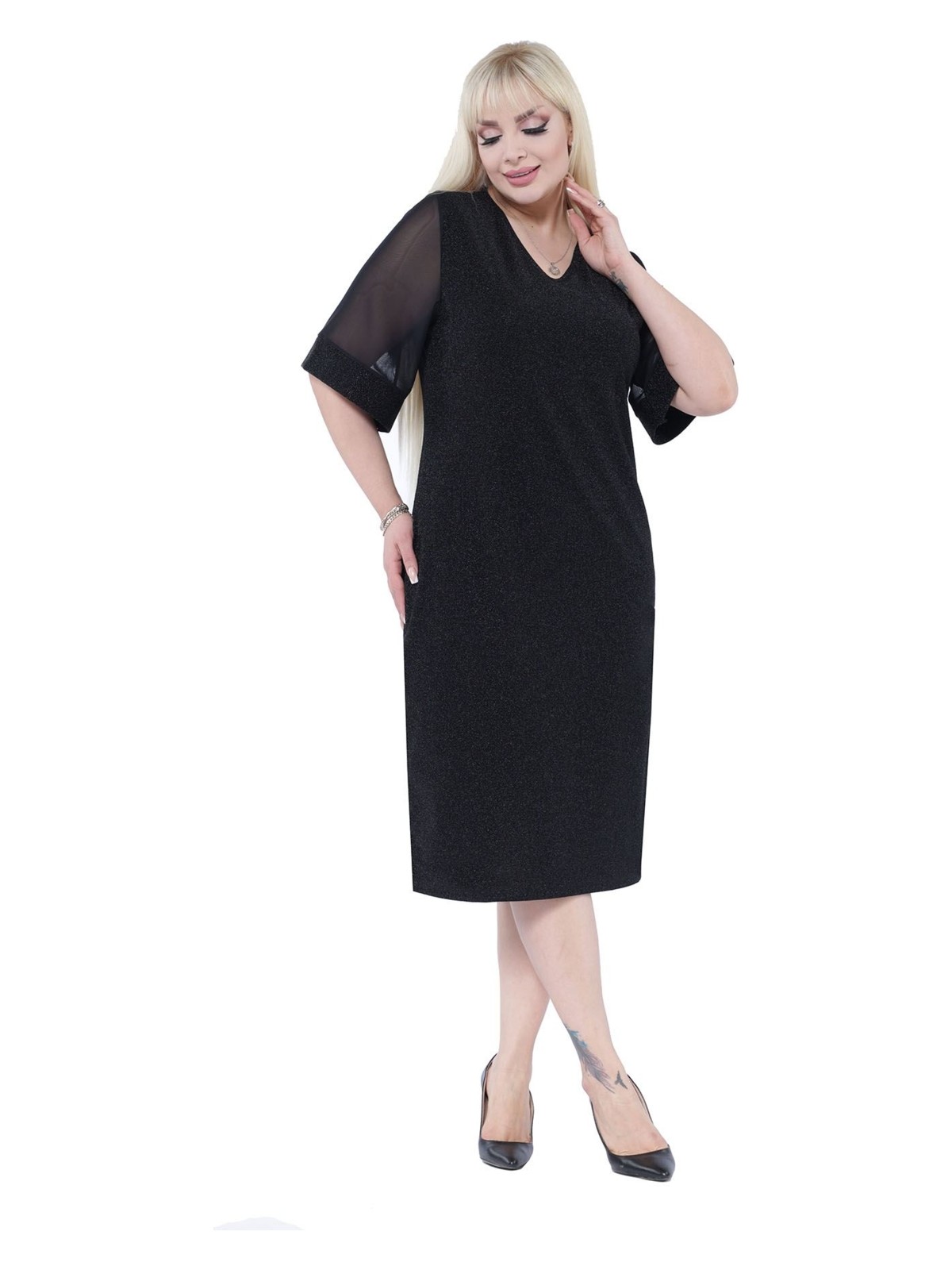 Modayız Işıltılı Şık Büyük Beden Elbise 5D-2302