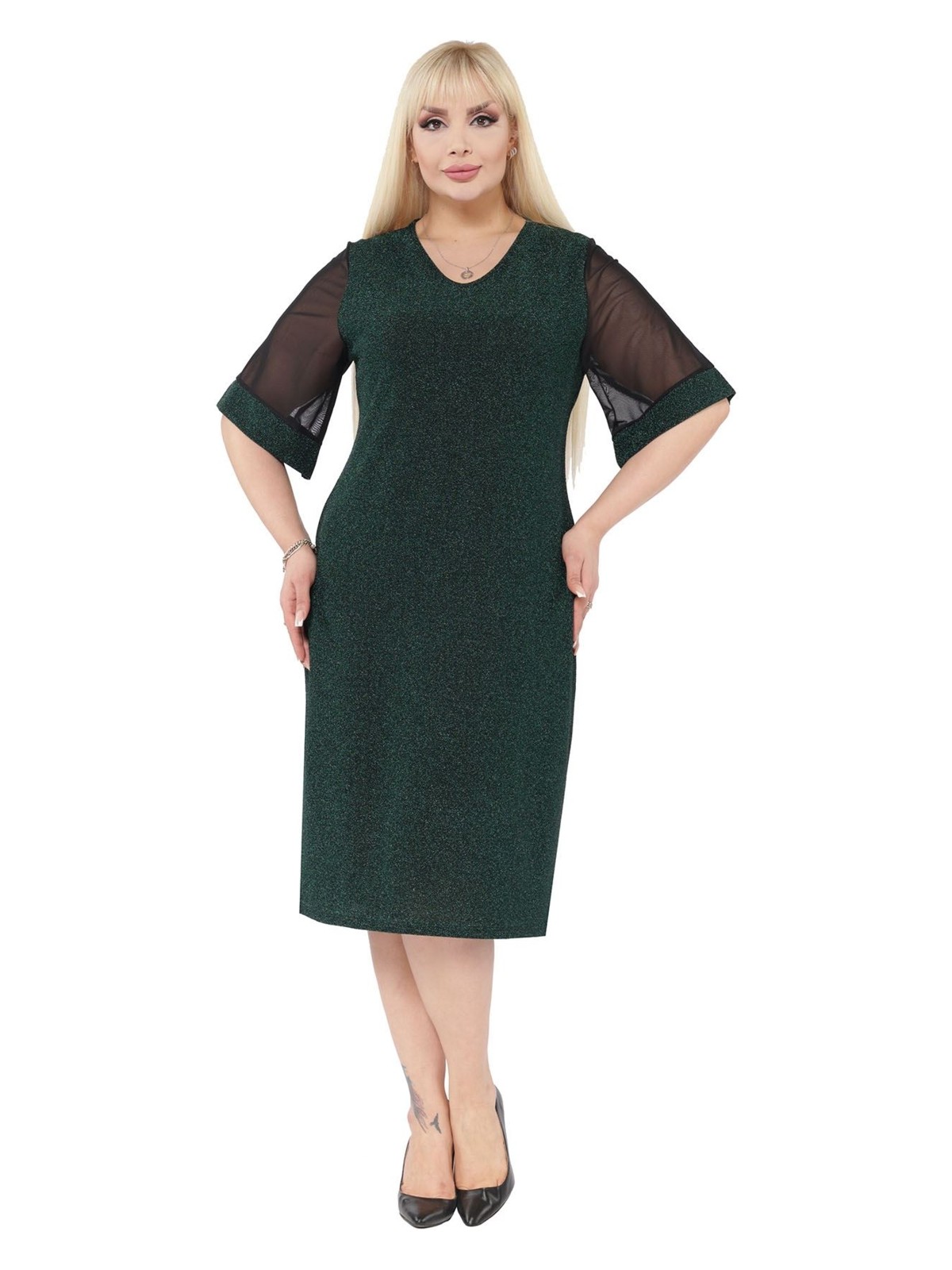 Modayız Işıltılı Şık Büyük Beden Elbise 5D-2302 - Görsel 5