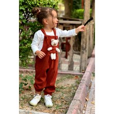 Pollito Unisex Boy Çizgi Fitilli Yeşil Teddy Oyuncaklı 2'li Salopet