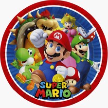 Parti Furyası Super Mario Doğum Günü Konsepti Büyük Boy Afiş 50X70 cm 16 Kişilik Super Mario  doğum Günü Seti 