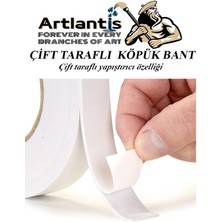 Artlantis Çift Taraflı Bant Köpük Bant 19MM x 2mt 3 Adet Çerçeve Tablo Halı Yapıştırma Bandı Iç ve Dış Mekan Süper Güçlü Köpük Bant