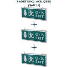 Cata Acil Çıkış Uyarı Levhası Aşağı Ok Şarjlı İşıklı 3 Adet