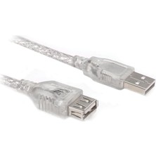 USB Uzatma Kablosu 3 Metre Şeffaf Powermaster