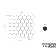 Tuqco Doğaltaş 2 Hexagon Myra -Rustik Eskitme Traverten Mozaik