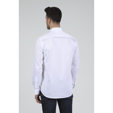 Daniel Bessi Slim Fit Uzun Kollu Beyaz Erkek Gömlek 480-002