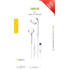 Jopus Type C Mikrofonlu Kulaklik Tüm Telefonlarla Uyumlu Dac K51 Bond Beyaz
