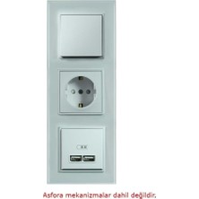 Arvehu Electric Asfir Schneider Asfora Serisine Özel Üçlü Beyaz Dikey Pleksiglas Anahtar Priz Çerçevesi