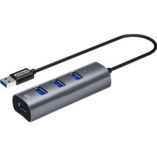 Dm CHB009 USB 3.0 4 Portlu Alüminyum Hub Çoklayıcı