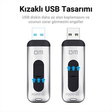 Dm PD090 USB 3.0 Alüminyum 256GB Flash Bellek