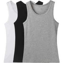 Tutku 6'lı Paket Erkek Ribana Atlet (2 Beyaz- 2 Siyah- 2 Gri)