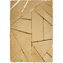 Dericibey Gold Varaklı Kahverengi Peluş Halı 80 x 150 Cm