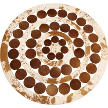 Dericibey Yuvarlak Kahverengi Dana Derisi Puantiyeli Halı 200 x 200 Cm