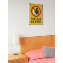 Nature Design Girilmez No Entry (20 cm x 30 Cm) Retro Ahşap Mdf Poster