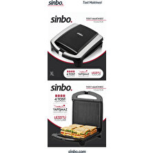 Sinbo SSM-2550 Elektrikli Tost Makinesi Büyük Boy