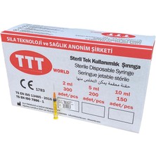 TTT World Aşı Enjektörü Turuncu Iğne Uçlu 2 Ml. 25G 25MM 300 Adet